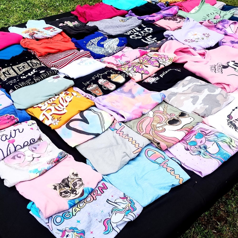 Over 50 Piece Lot Of Girls Size 7-12 Variety Clothes